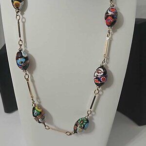 Vintage Millefiori bead necklace